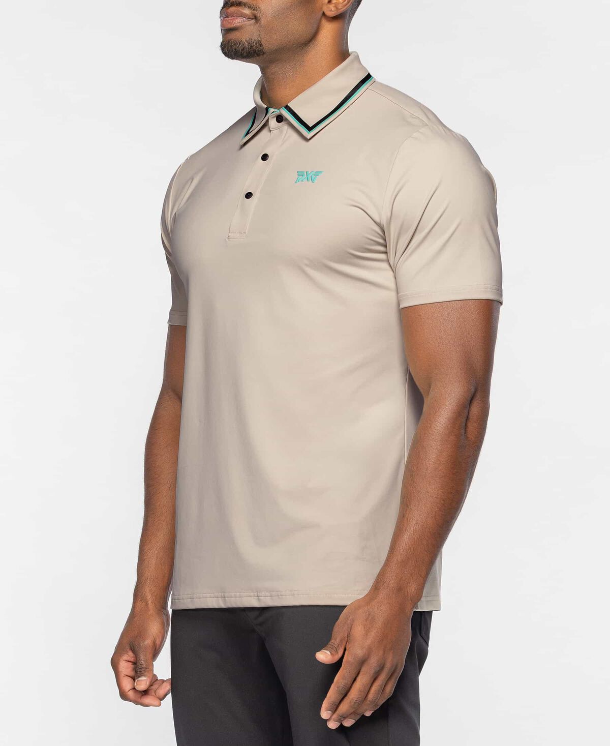 Men's Athletic Fit BP Striped Collar Polo 