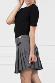 Solid Pleated Skirt 