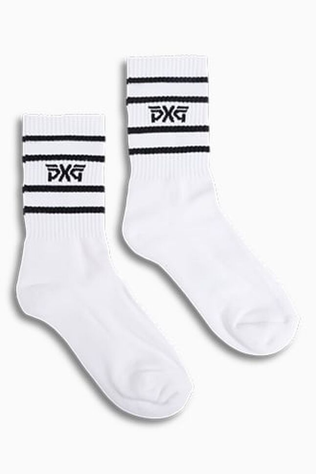 Men's Stripe Crew Socks - White