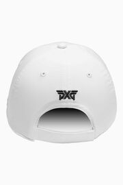 Women's Faceted Large 6 Panel Unstructured Cap White