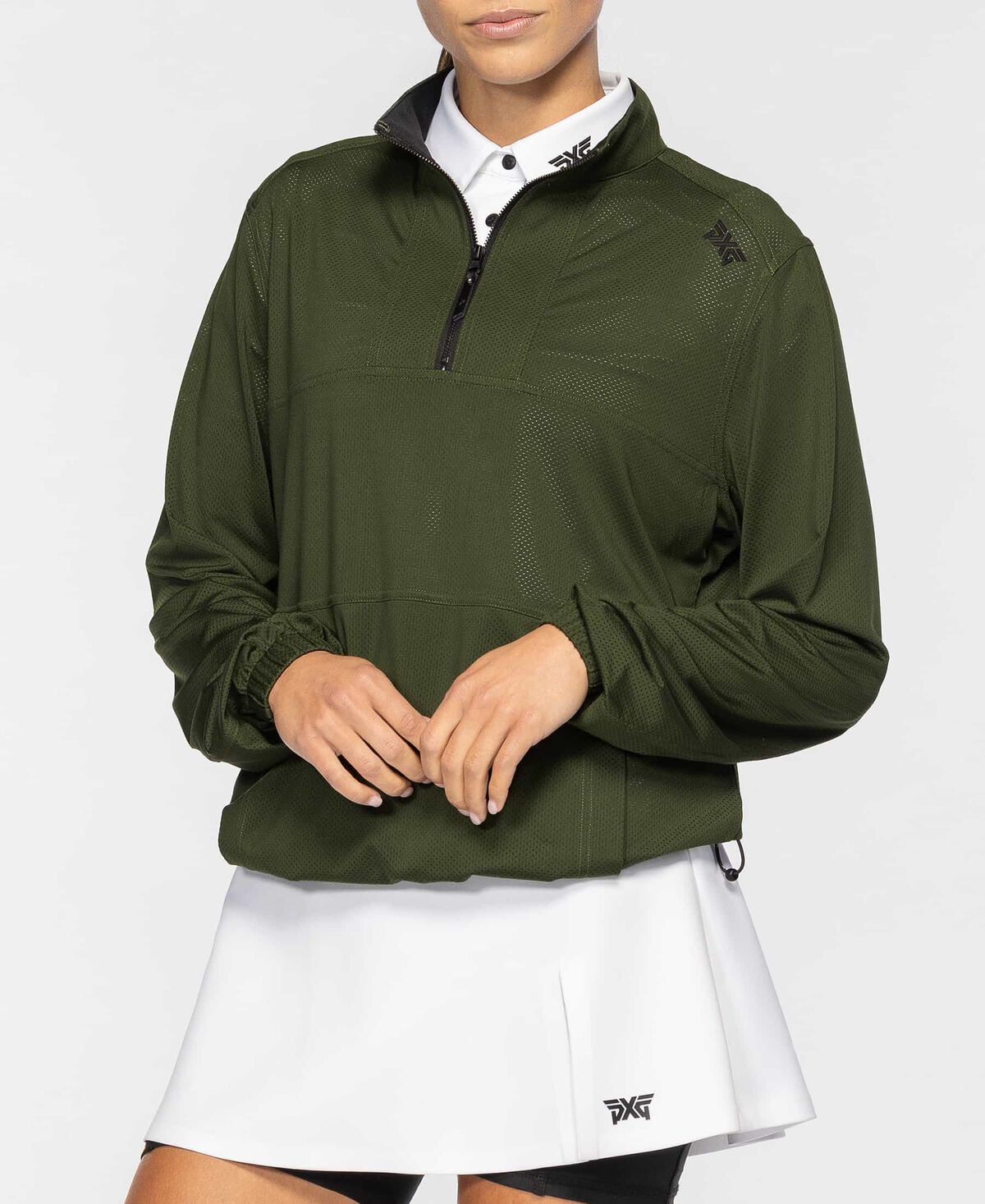 Perforated Jersey 1/4 Zip Pullover 