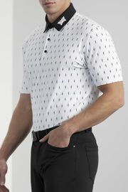 Comfort Fit Cactus Print Polo White