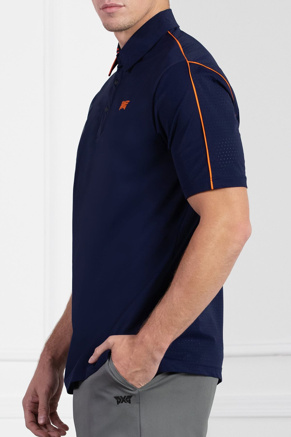Comfort Fit Short Sleeve Collar Tipped Polo Navy