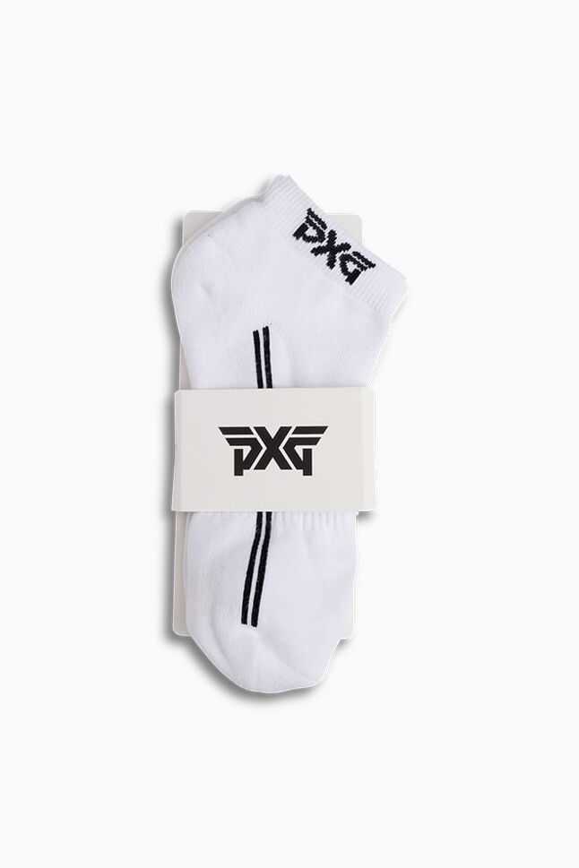 Men's Jacquard Logo Ankle Socks - White