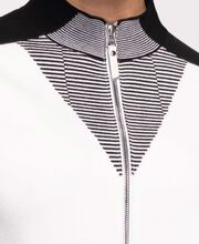 Broken Stripe Full-Zip Knit Top 