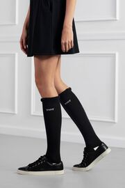 Women's Ruffle Knee Socks Black