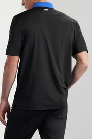 Comfort Fit Contrast Collar Polo Black