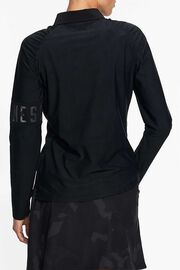 Darkness Rouched Long Sleeve Polo 