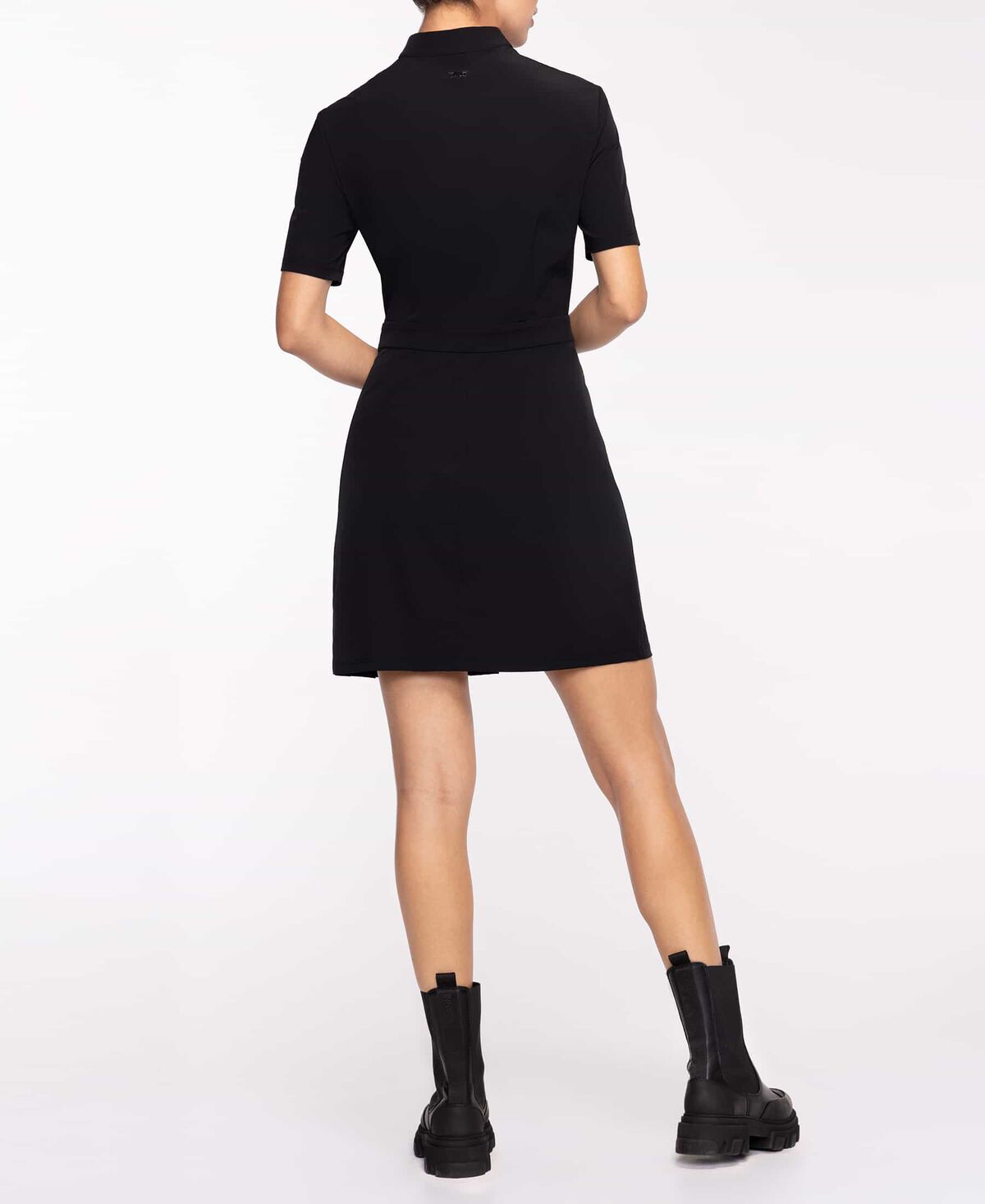 Darkness Pleated Polo Dress 
