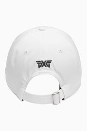 Faceted Large 6 Panel Unstructured Cap White