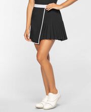 Women's Asymmetric Block Pleated Skirt 