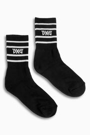 Women's Stripe Crew Socks Black