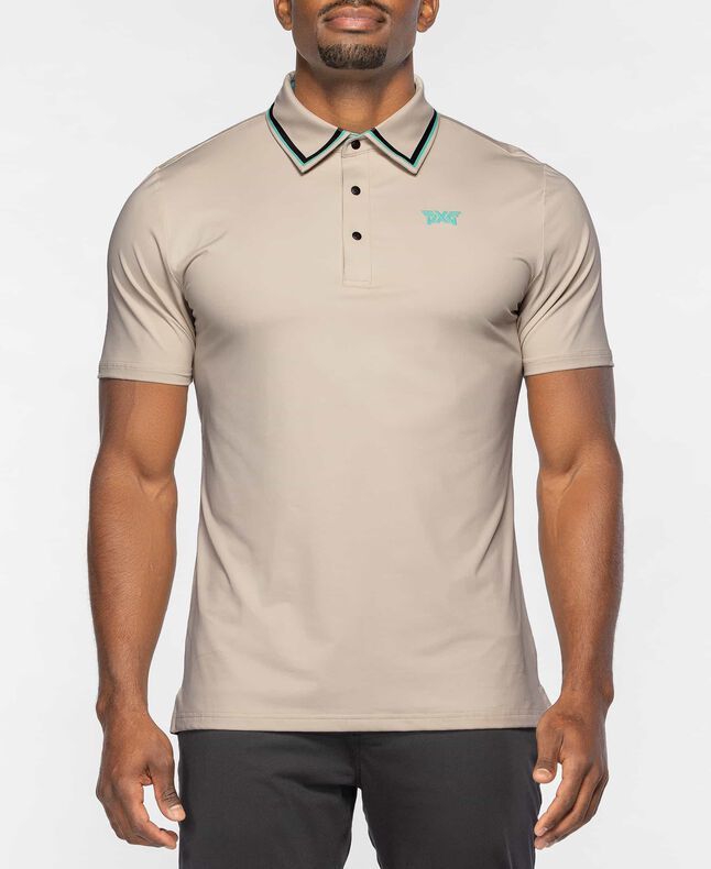 Men's Athletic Fit BP Striped Collar Polo