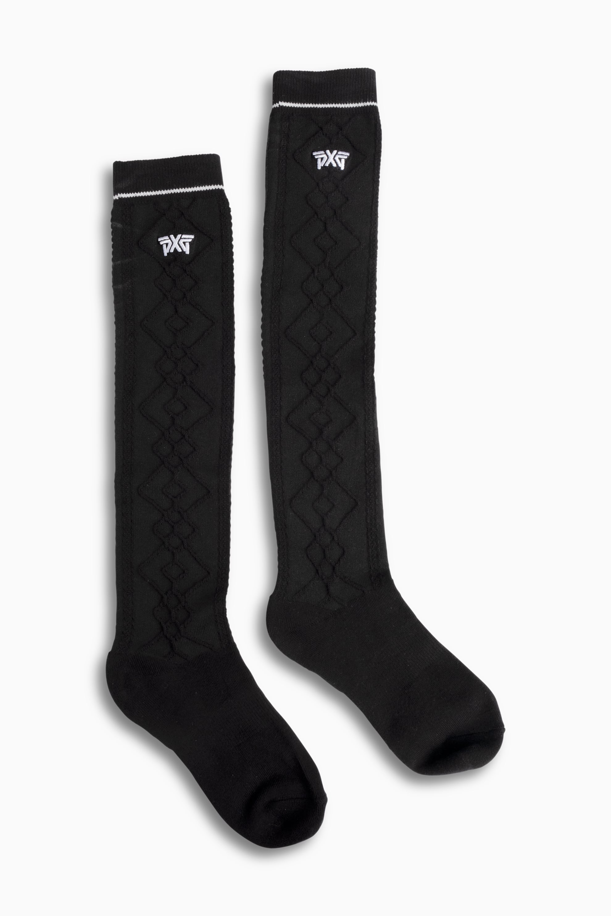 PXG Men's Jacquard Logo Ankle Socks in White